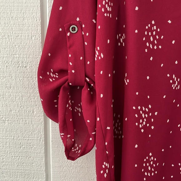 LUSH Top in Berry-Cream color with a Dotted Print - Picture 2 of 5